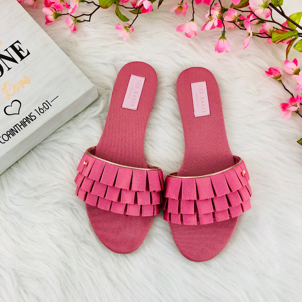 NIB TED BAKER Towdi Pink Pleated Sandals